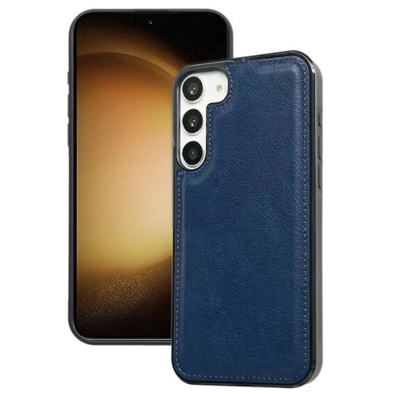 Per Samsung Galaxy S23+ 5G Custodia per telefono con cover posteriore in pelle bovina (blu reale)