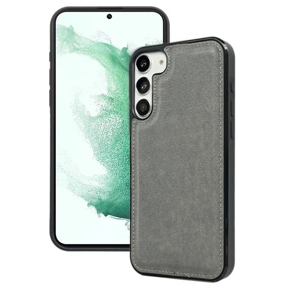 Per Samsung Galaxy S22+ 5G Custodia per telefono con cover posteriore in pelle di vacchetta (grigio)