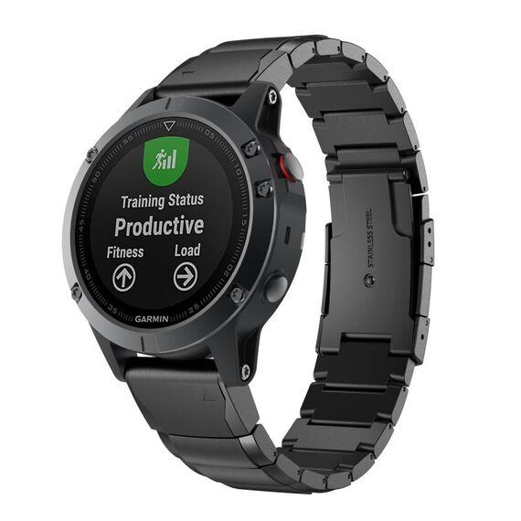 Per cinturino per orologio Garmin Fenix 7S Solar da 20 mm in acciaio inossidabile con guscio di tartaruga (nero)