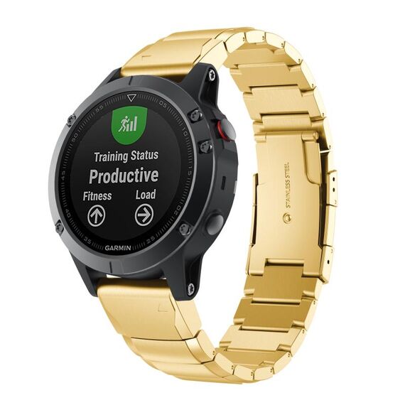 Per cinturino per orologio in acciaio inossidabile con guscio di tartaruga Garmin Fenix 5S Plus da 20 mm (oro)