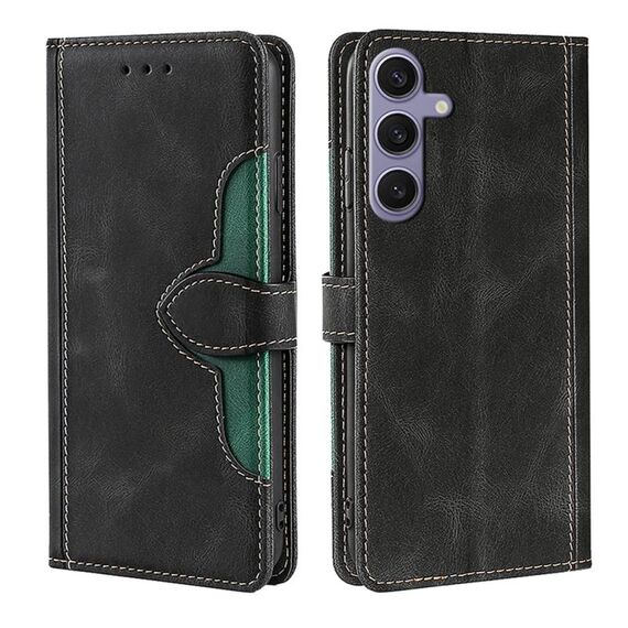 Custodia per telefono in pelle con fibbia magnetica per Samsung Galaxy S23 FE 5G (nero)
