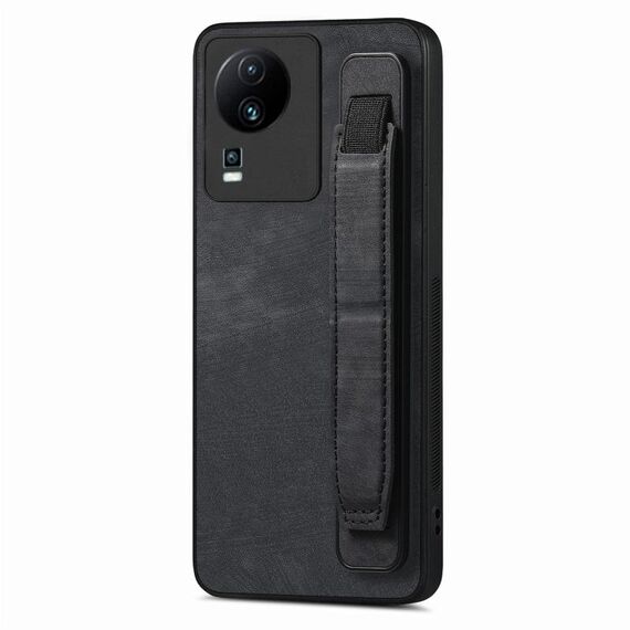 Per vivo iQOO Neo 7 SE Retro Custodia per cellulare con retro in pelle con supporto per cinturino (nero)