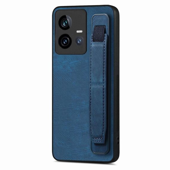 Per vivo iQOO 11 5G Retro Custodia per cellulare con retro in pelle con supporto per cinturino (blu)