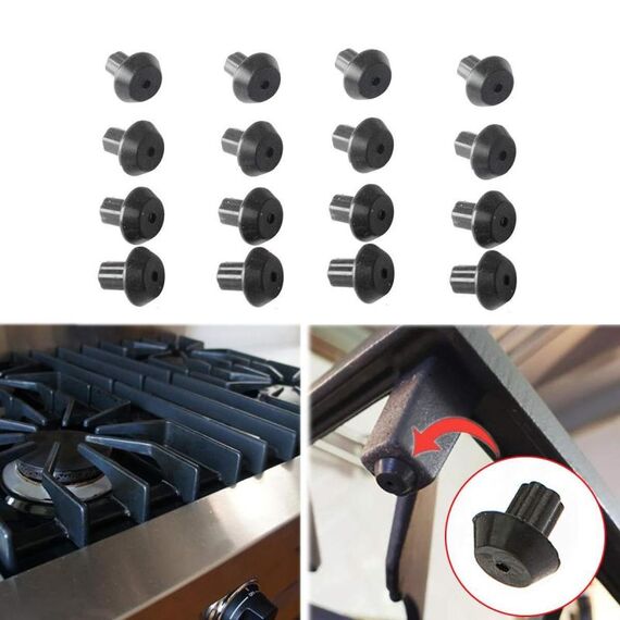 16 pz/pacco WB2K101 Piedini In Gomma per GE Kenmore Griglia Del Bruciatore Sostituisce WB02T10461 AP2622260 (Nero)