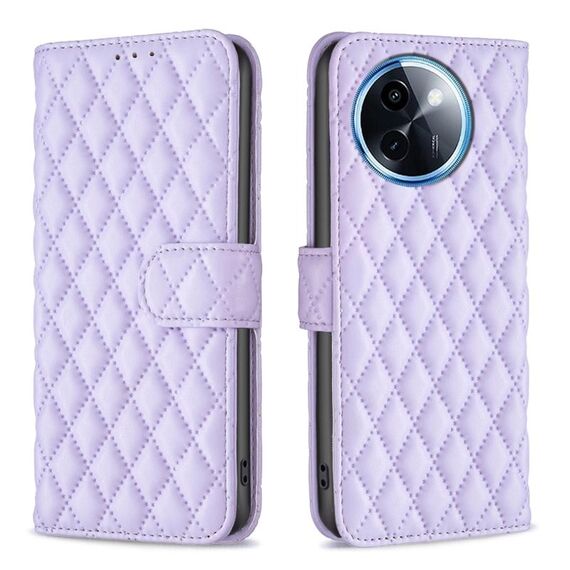 Per vivo Y200i 5G / Y38 5G Diamond Lattice Portafoglio Flip Custodia in pelle per telefono (Viola)