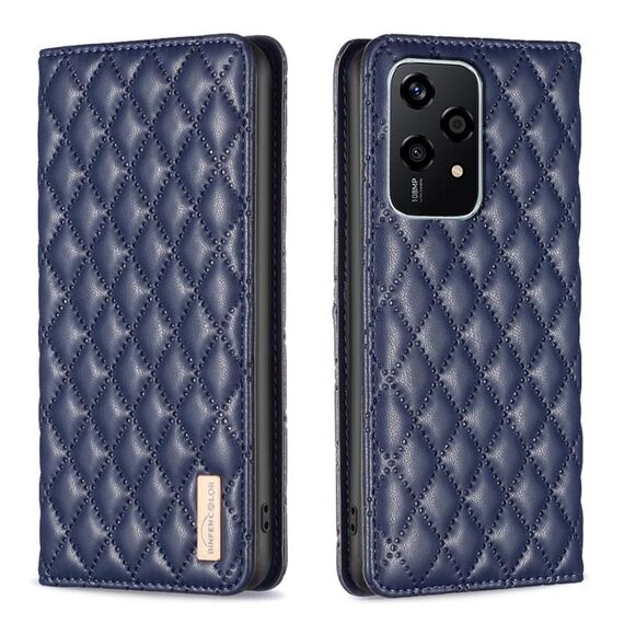 Per Honor 200 Lite Custodia magnetica in pelle con reticolo di diamanti (blu)