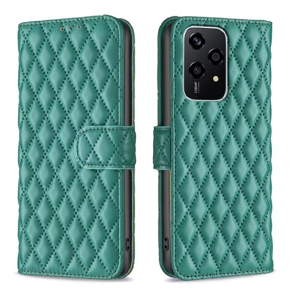 Per Honor 200 Lite Diamond Lattice Portafoglio Flip Custodia in pelle per telefono (Verde)