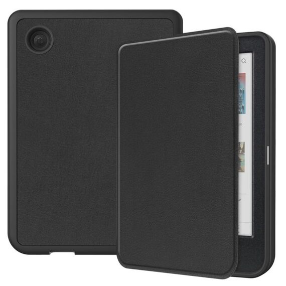 Per KOBO Clara Colore / BW Tinta unita Voltaggio Caster Custodia in pelle TPU Smart Tablet (Nero)