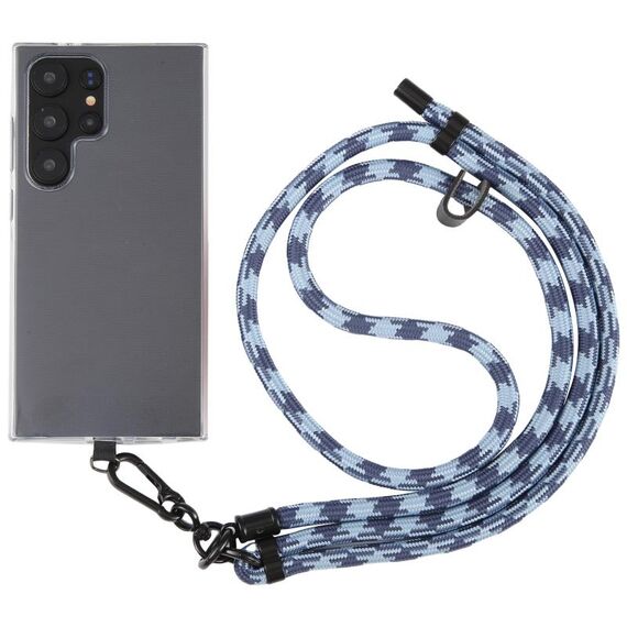 Cordino a tracolla in nylon con catena regolabile anti-smarrimento per telefono da 8 mm, lunghezza regolabile: circa 75-135 cm (blu viola)