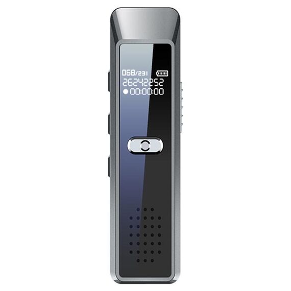 Mini registratore vocale portatile JNN Q7 con schermo OLED, memoria: 32 GB (grigio metallo)