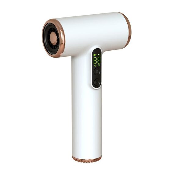 Asciugacapelli ricaricabile wireless con velocità del vento/temperatura regolabile a 3 livelli (bianco)