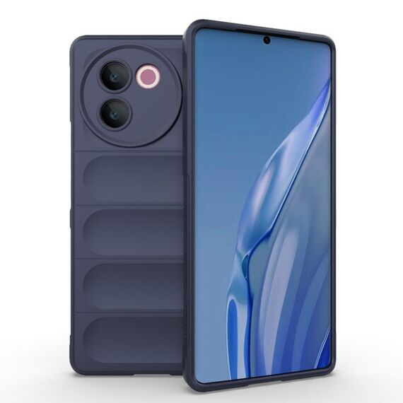 Per vivo V30e 5G Global Magic Shield TPU + custodia per telefono in flanella (blu scuro)