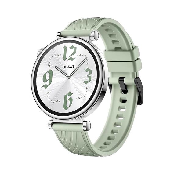 Per Huawei Watch GT 4 Cinturino in silicone con fibbia nera struttura da 18 mm (verde)