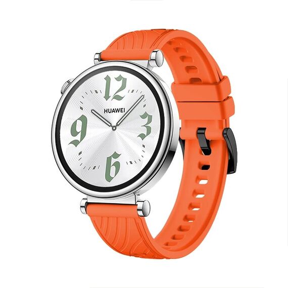 Per Huawei Watch GT 4 Cinturino in silicone con fibbia nera struttura da 18 mm (arancione)