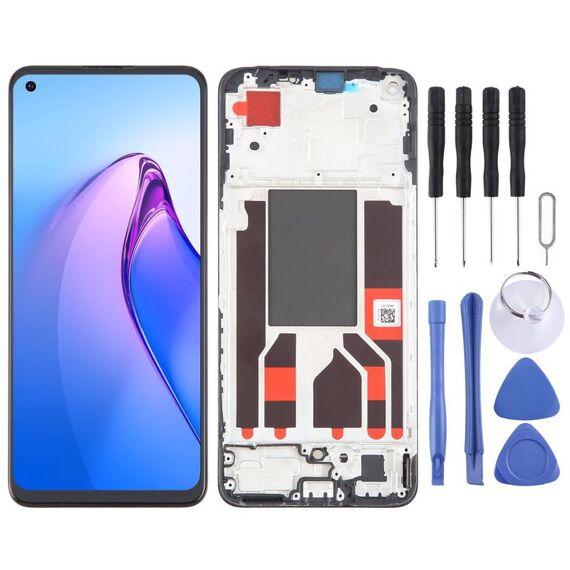 Per OPPO Reno8 5G digitalizzatore schermo LCD AMOLED originale assemblaggio completo con cornice