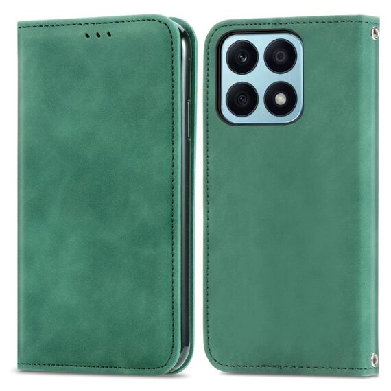 Per Honor X8b Custodia per telefono in pelle con vibrazione magnetica retrò Skin Feel (verde)