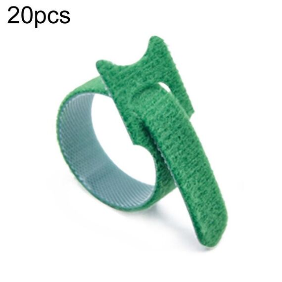 Pacchetto di archiviazione cavi dati con cinghie fisse in nylon da 20 pezzi, modello: 12 x 250 mm, verde