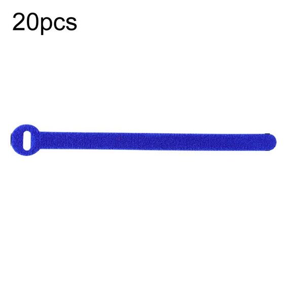 Fascetta in nylon a forma di T per archiviazione e gestione del cavo dati da 20 pezzi, modello: blu 12 x 200 mm