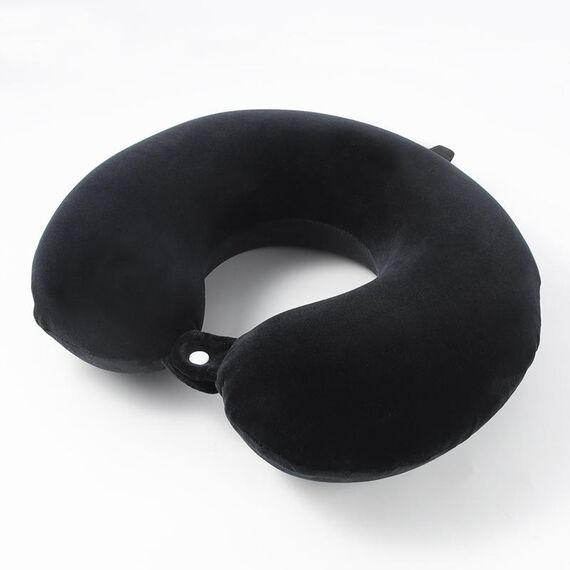Cuscino memory portatile per pisolini Cuscino multifunzionale da viaggio in aereo a forma di U (nero)