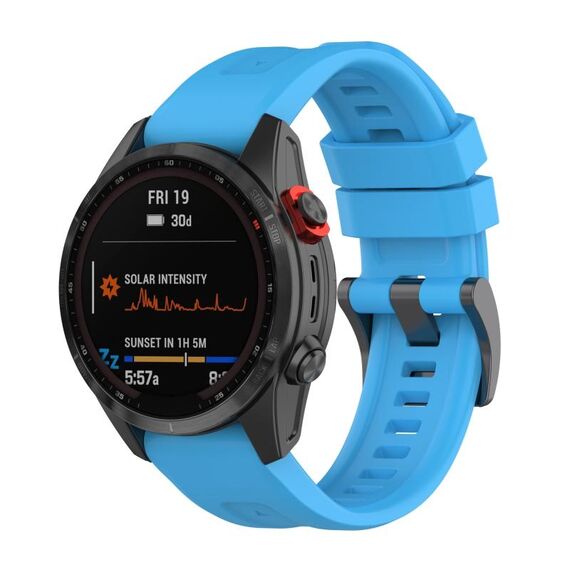 Per cinturino in silicone a sgancio rapido Garmin Fenix 7 da 26 mm (blu cielo)