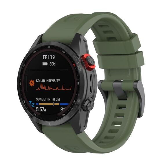 Per cinturino in silicone a sgancio rapido Garmin Fenix 5X 26mm (verde militare)