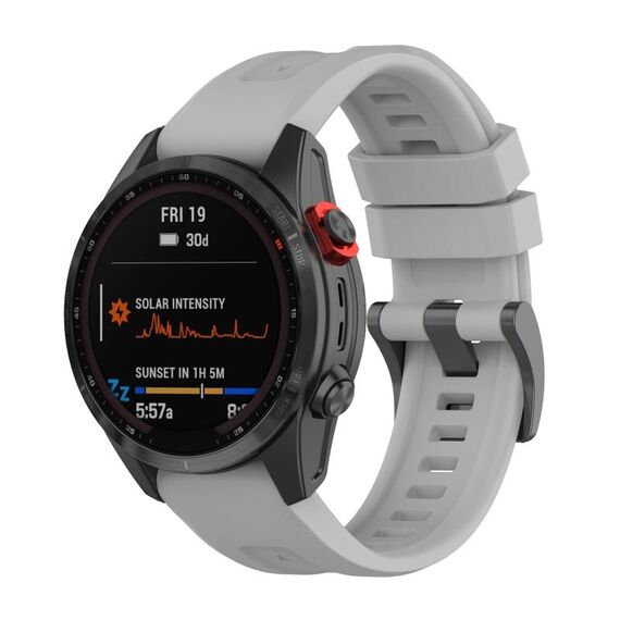 Per cinturino in silicone a sgancio rapido Garmin Fenix 5 da 26 mm (grigio)