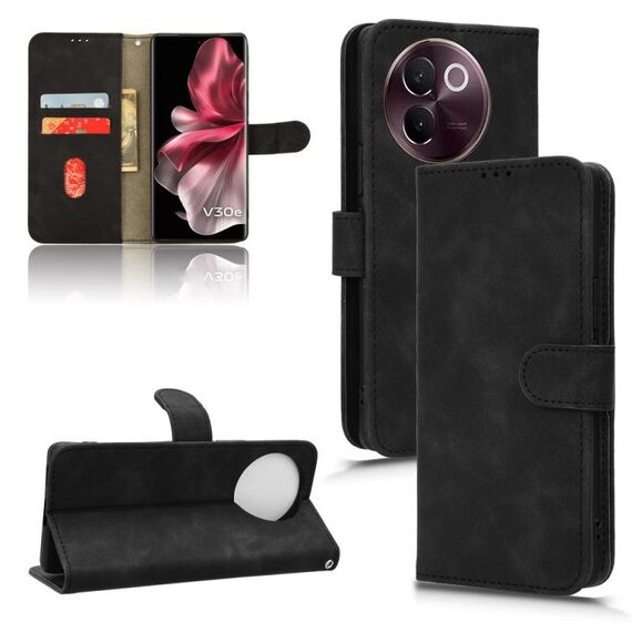 Per vivo V30E 5G Skin Feel custodia magnetica in pelle con vibrazione (nera)