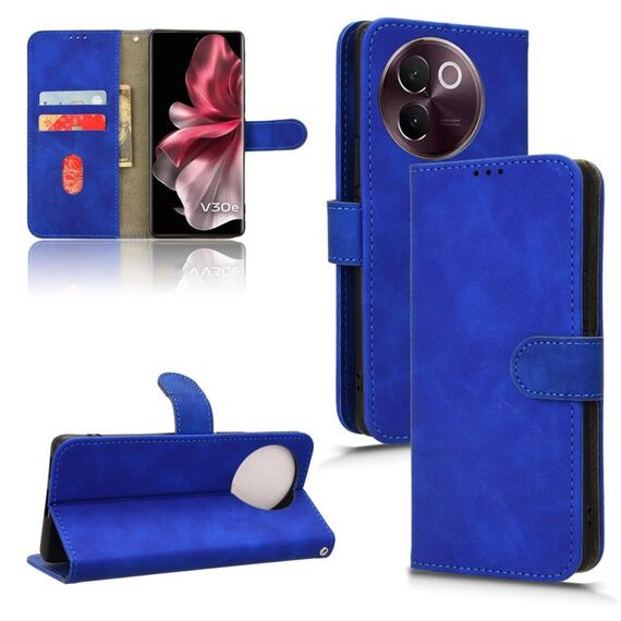 Per vivo V30E 5G Skin Feel custodia magnetica in pelle con vibrazione (blu)