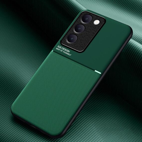 Per vivo Y100 5G IDN Classic Tilt Strip Grain Magnetico Antiurto PC + Custodia per telefono in TPU (Verde)