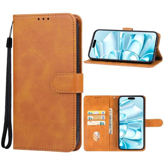 Custodia in pelle per iPhone 16 Plus (marrone)