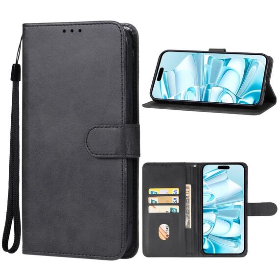 Custodia in pelle per iPhone 16 Plus (nera)
