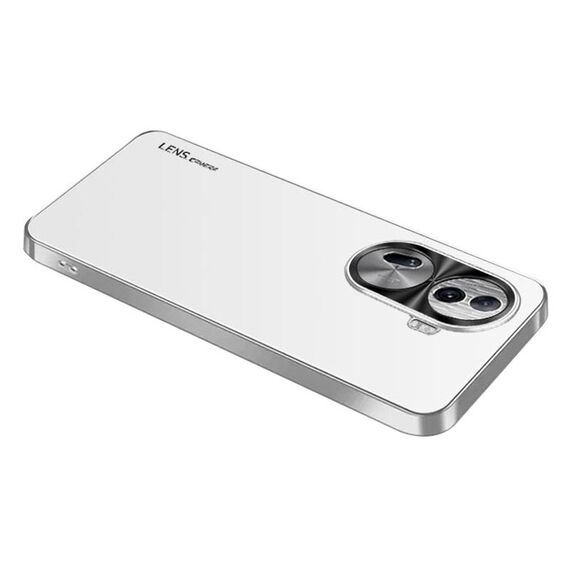 Per OPPO Reno11 Pro Global AG Custodia per telefono in acrilico galvanico satinato (bianco argento)