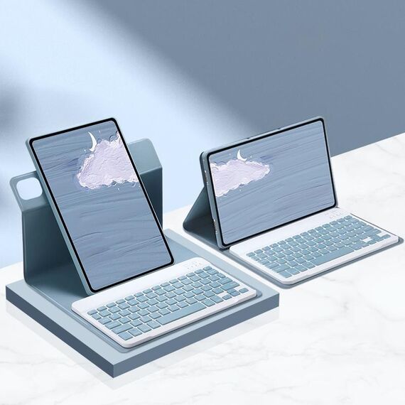 Per Xiaomi Pad 5 Pro Custodia in pelle per tablet intelligente con rotazione a 360 gradi da 12,4 pollici (blu)