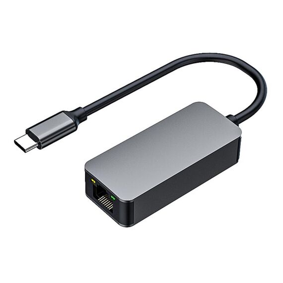 Adattatore Ethernet per scheda di rete RJ45 da tipo C a 2500 Mbps (grigio)