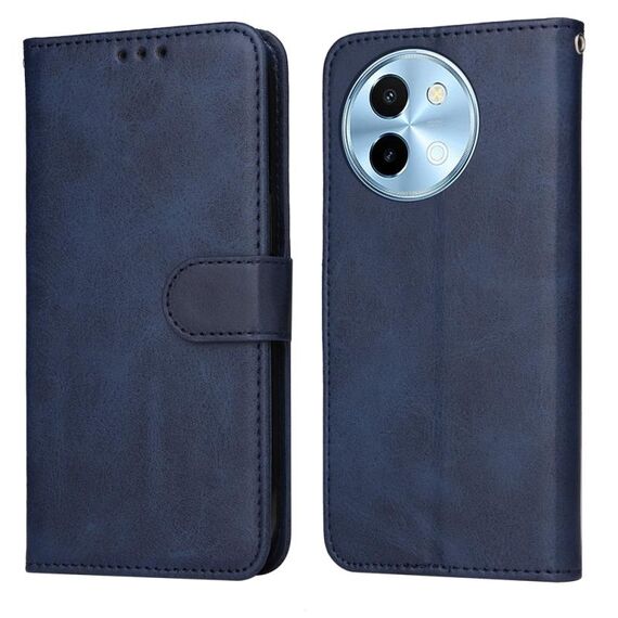 Per vivo Y38 5G / T3x 5G Custodia per telefono in pelle flip con texture classica in vitello globale (blu)