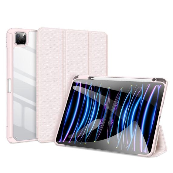 Custodia per tablet in pelle antiscivolo per iPad Pro 11 2024 DUX DUCIS TOBY con funzione Sleep/Wake-up (rosa)