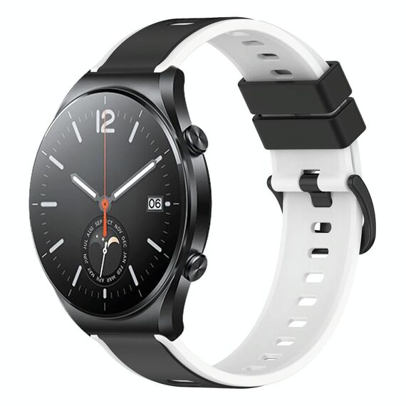 Per Xiaomi MI Watch S1 22mm Cinturino in silicone bicolore (nero + bianco)