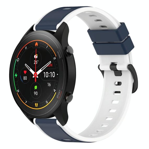 Per Xiaomi MI Watch S1 Pro 22mm Cinturino in silicone bicolore (blu notte + bianco)