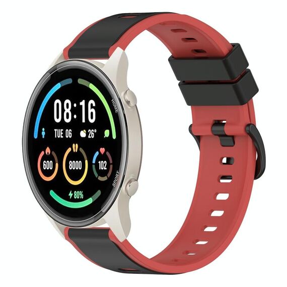 Per Xiaomi MI Watch Sport 22mm Cinturino in silicone bicolore (nero + rosso)