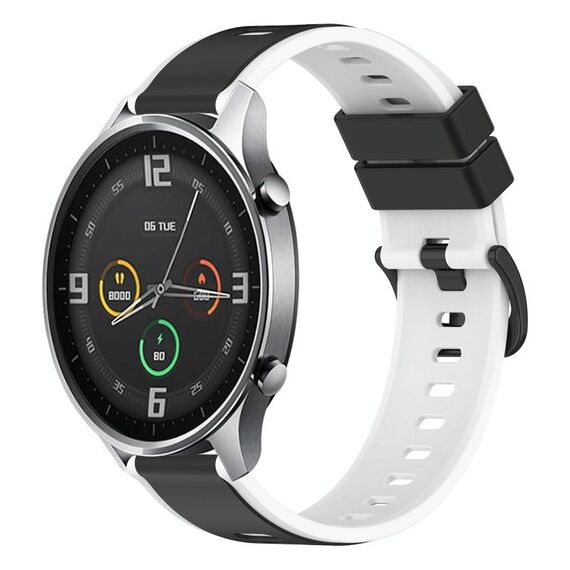 Per Xiaomi MI Watch Cinturino in silicone bicolore da 22 mm (nero + bianco)