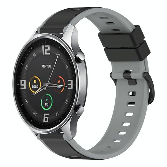 Per Xiaomi MI Watch Cinturino in silicone bicolore da 22 mm (nero + grigio)
