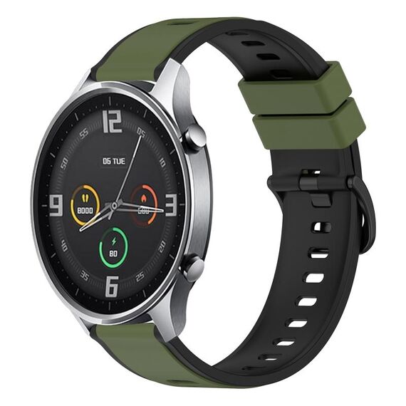 Per Xiaomi MI Watch Cinturino in silicone bicolore da 22 mm (verde militare + nero)