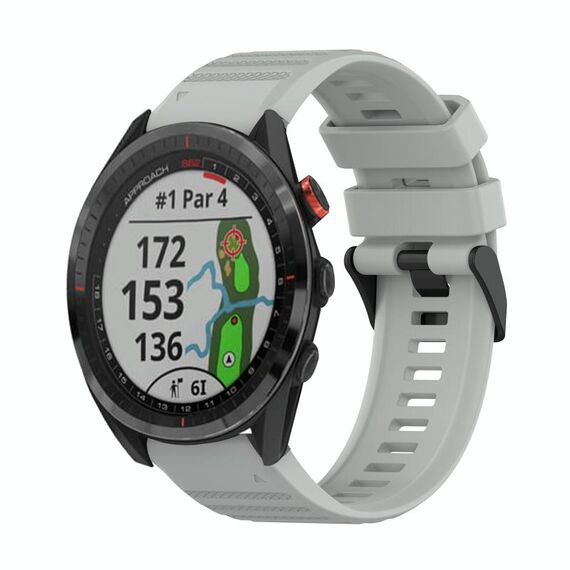 Per Garmin Approach S62 Cinturino in silicone con struttura orizzontale da 22 mm con strumento di rimozione (grigio)