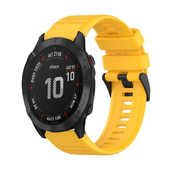 Per Garmin Fenix 6 Sapphire GPS 22mm Cinturino in silicone con struttura orizzontale con strumento di rimozione (giallo)