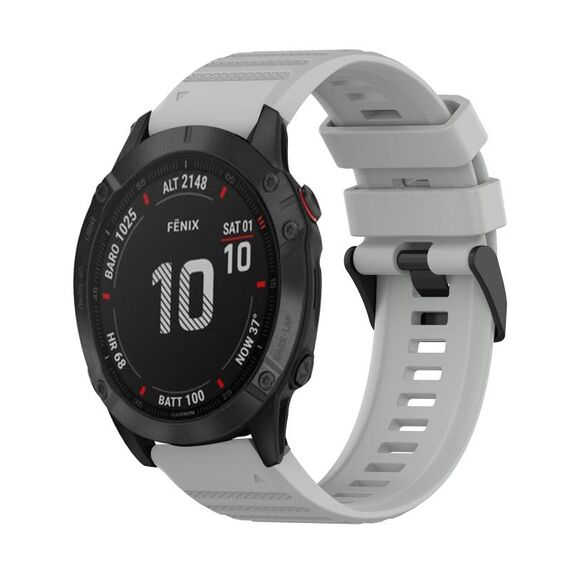 Per Garmin Fenix 6 Sapphire GPS 22mm Cinturino in silicone con struttura orizzontale con strumento di rimozione (grigio)