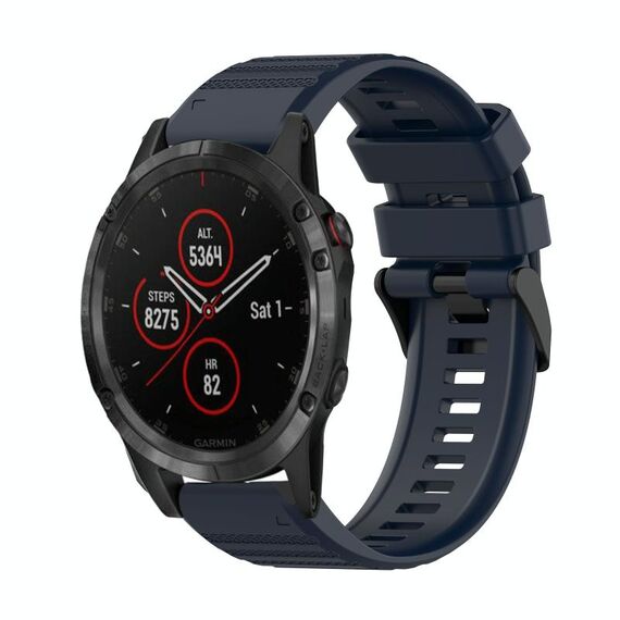 Per Garmin Fenix 5 Plus 22mm Cinturino in silicone con struttura orizzontale con strumento di rimozione (blu navy)