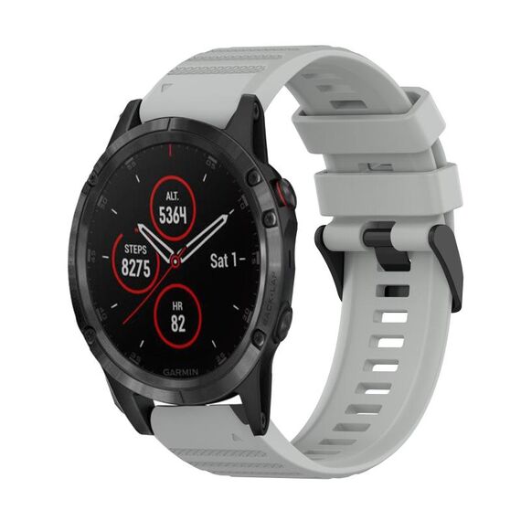 Per Garmin Fenix 5 Plus 22mm Cinturino in silicone con struttura orizzontale con strumento di rimozione (grigio)