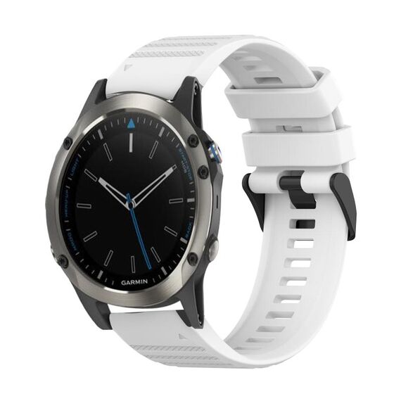 Per Garmin Quatix 5 22mm Cinturino in silicone con struttura orizzontale con strumento di rimozione (bianco)