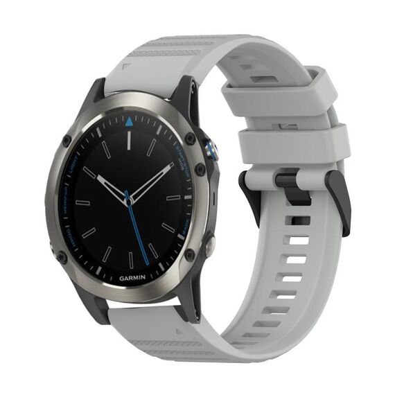 Per Garmin Quatix 5 Cinturino in silicone con struttura orizzontale da 22 mm con strumento di rimozione (grigio)