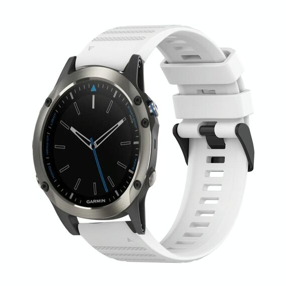 Per Garmin Quatix 5 Sapphire 22mm Cinturino in silicone con struttura orizzontale con strumento di rimozione (bianco)